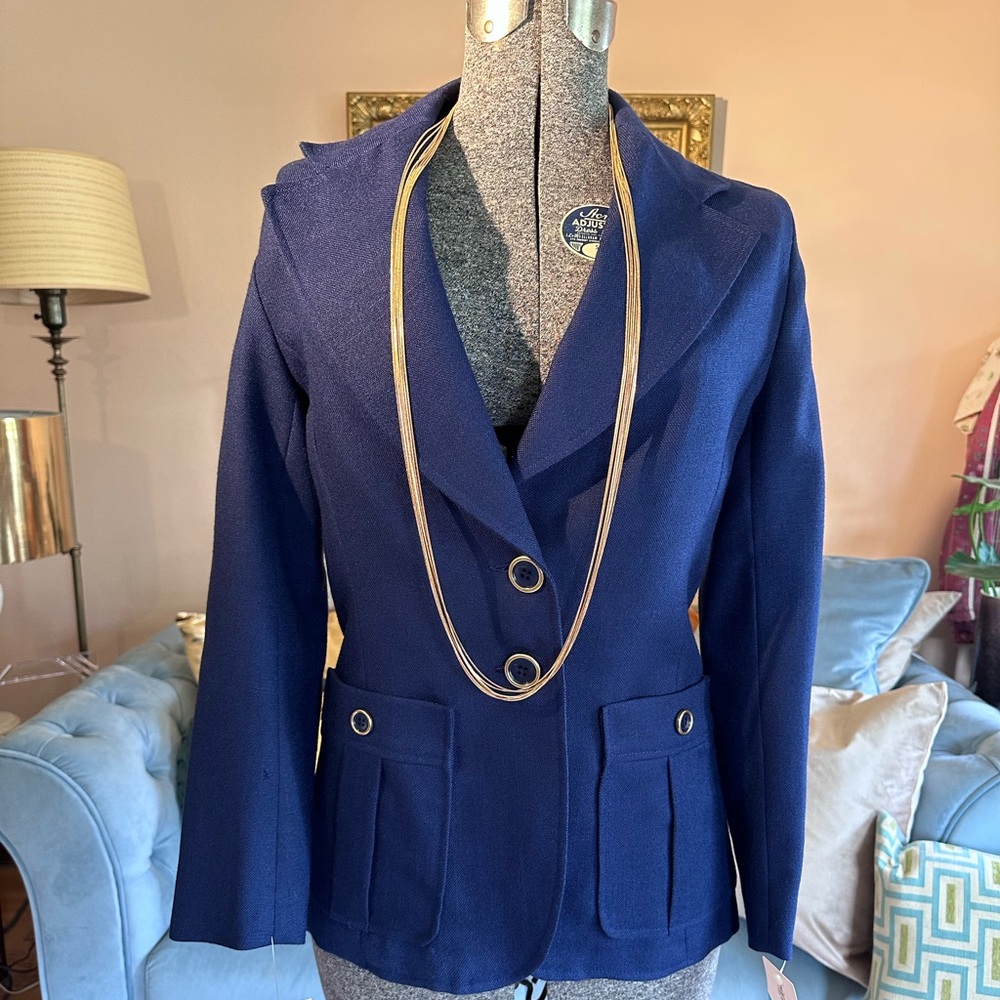 1970’s Vintage Junior House Chic Elegant Women's Blue Blazer